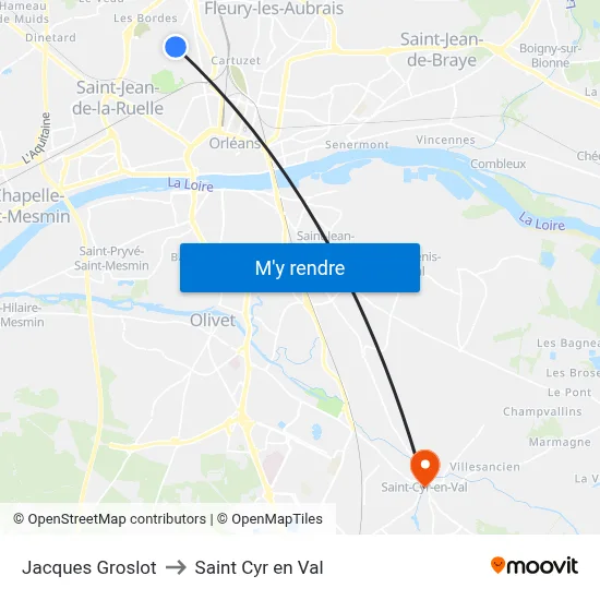Jacques Groslot to Saint Cyr en Val map