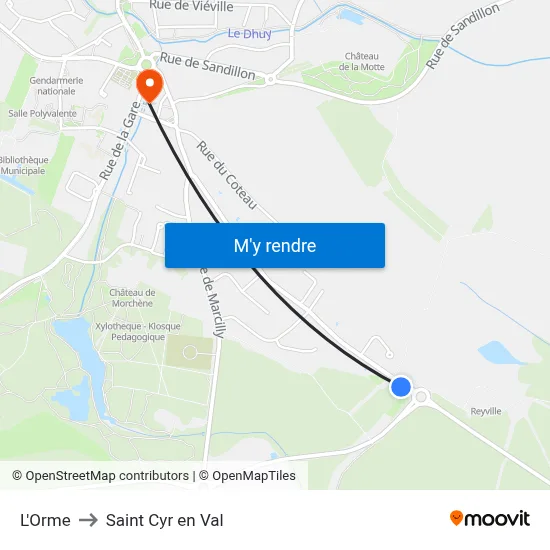 L'Orme to Saint Cyr en Val map