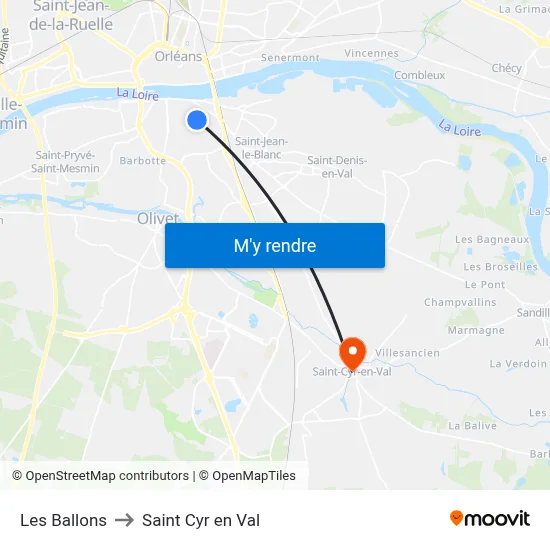 Les Ballons to Saint Cyr en Val map