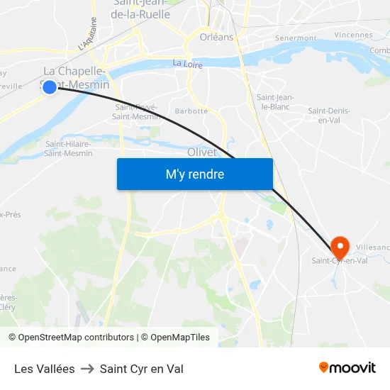 Les Vallées to Saint Cyr en Val map