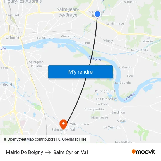 Mairie De Boigny to Saint Cyr en Val map