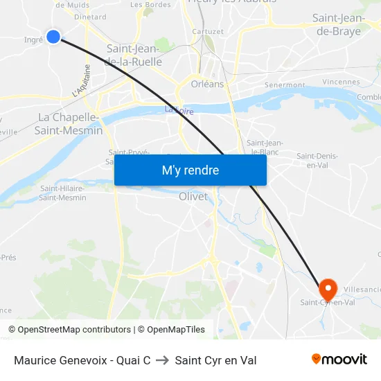 Maurice Genevoix - Quai C to Saint Cyr en Val map