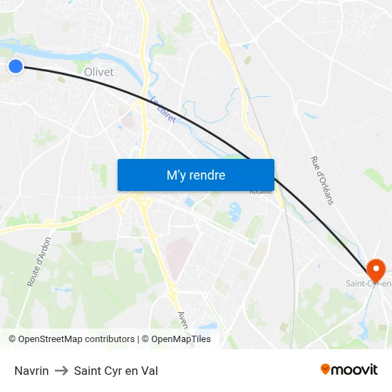 Navrin to Saint Cyr en Val map