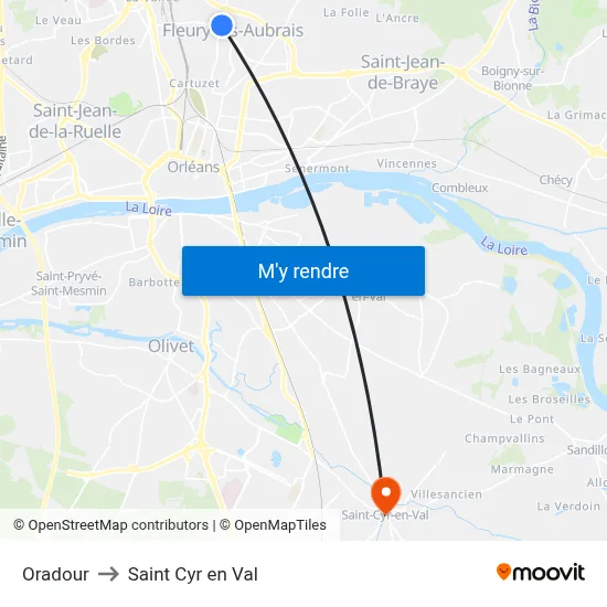 Oradour to Saint Cyr en Val map