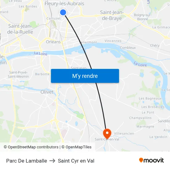 Parc De Lamballe to Saint Cyr en Val map