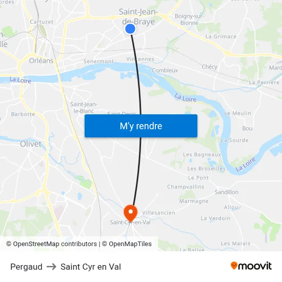 Pergaud to Saint Cyr en Val map