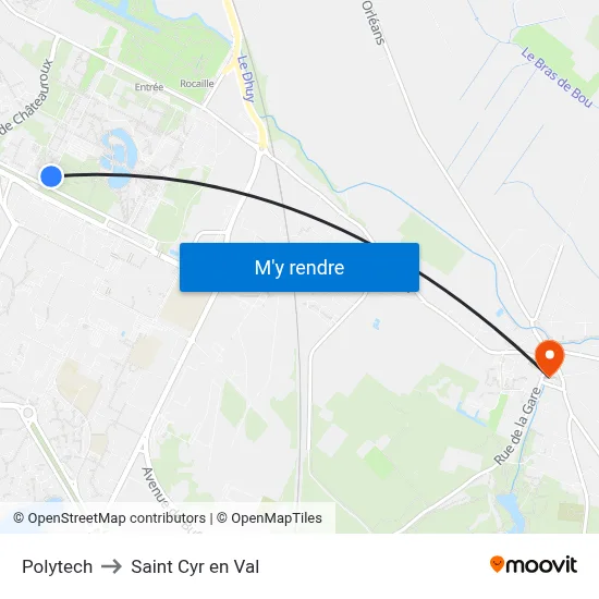 Polytech to Saint Cyr en Val map