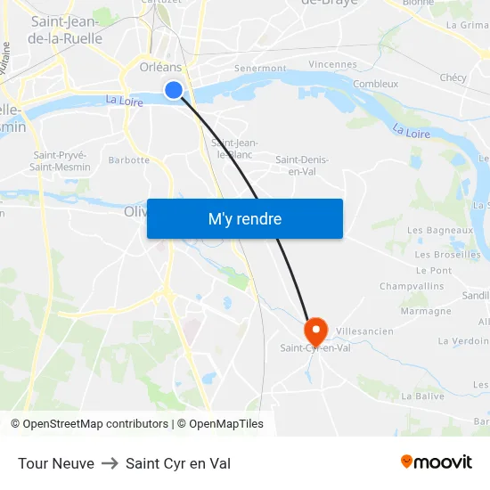 Tour Neuve to Saint Cyr en Val map