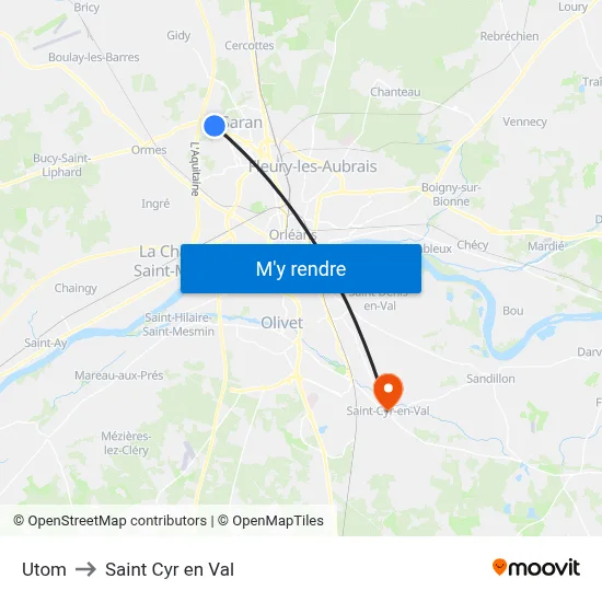 Utom to Saint Cyr en Val map