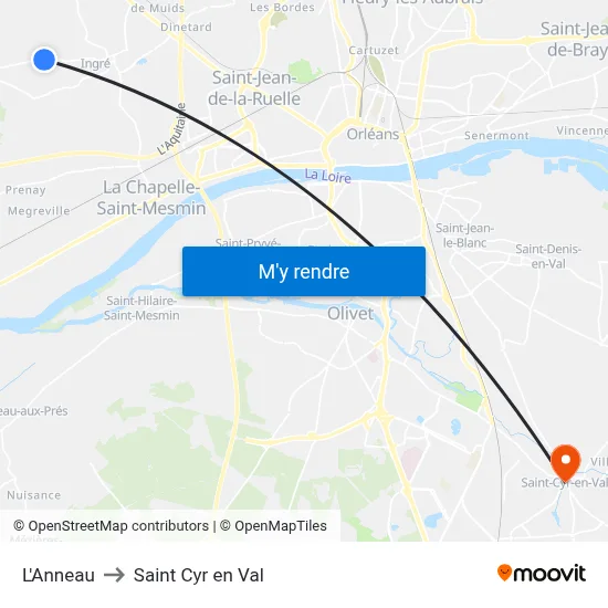 L'Anneau to Saint Cyr en Val map