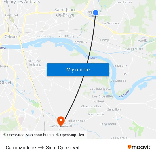 Commanderie to Saint Cyr en Val map
