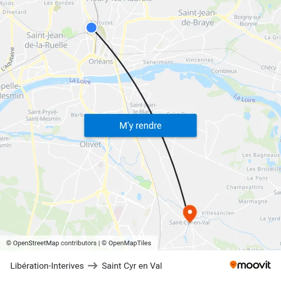 Libération-Interives to Saint Cyr en Val map