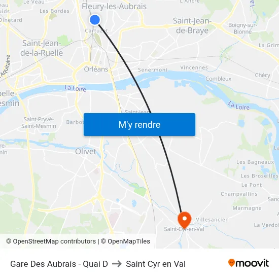 Gare Des Aubrais - Quai D to Saint Cyr en Val map