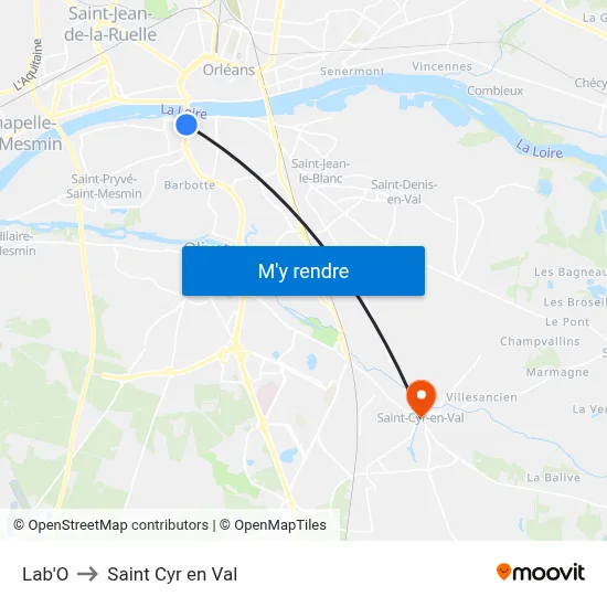 Lab'O to Saint Cyr en Val map