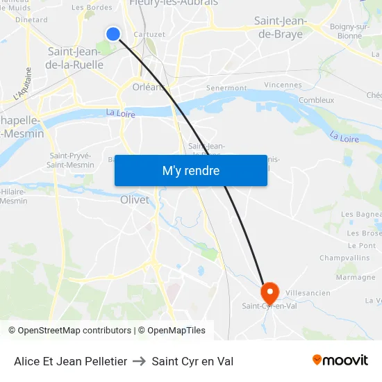 Alice Et Jean Pelletier to Saint Cyr en Val map