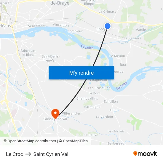 Le Croc to Saint Cyr en Val map
