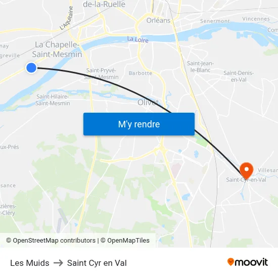 Les Muids to Saint Cyr en Val map