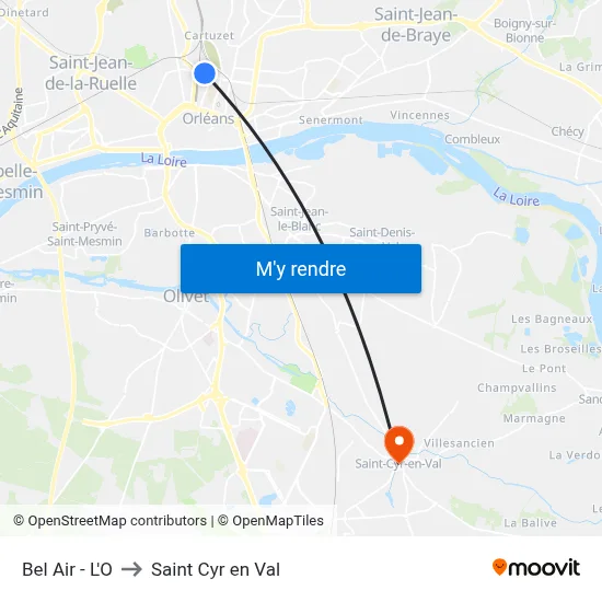 Bel Air - L'O to Saint Cyr en Val map