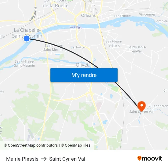 Mairie-Plessis to Saint Cyr en Val map