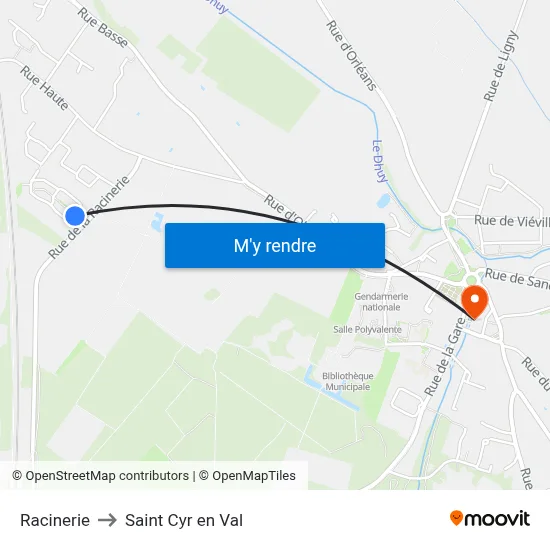 Racinerie to Saint Cyr en Val map