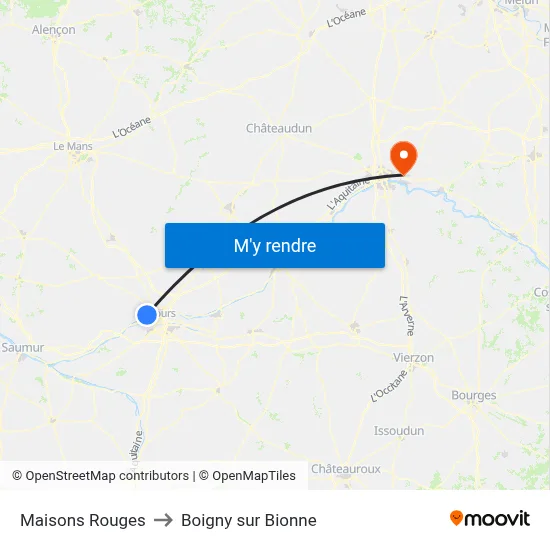 Maisons Rouges to Boigny sur Bionne map
