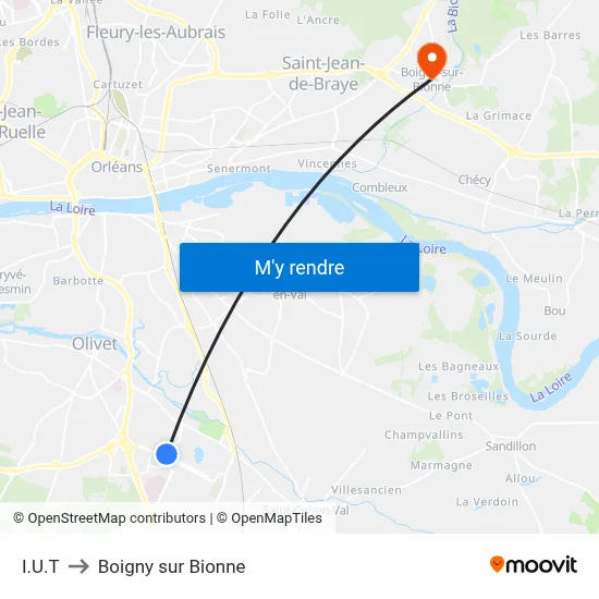 I.U.T to Boigny sur Bionne map