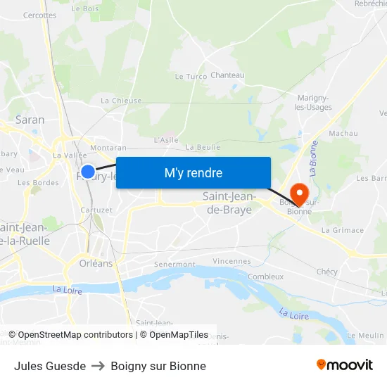 Jules Guesde to Boigny sur Bionne map