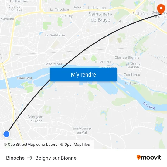 Binoche to Boigny sur Bionne map