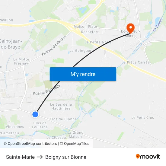 Sainte-Marie to Boigny sur Bionne map