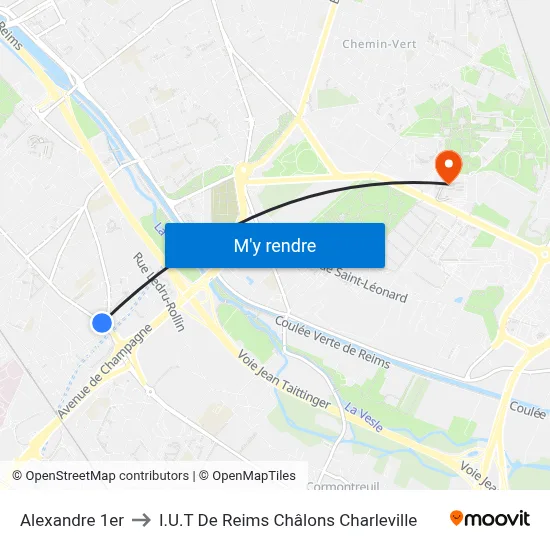 Alexandre 1er to I.U.T De Reims Châlons Charleville map