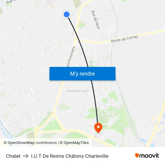 Chalet to I.U.T De Reims Châlons Charleville map