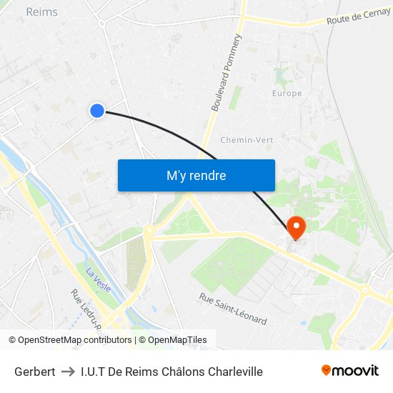 Gerbert to I.U.T De Reims Châlons Charleville map
