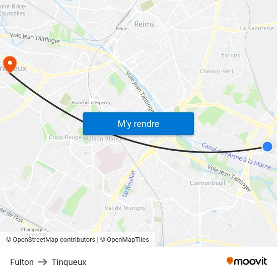 Fulton to Tinqueux map
