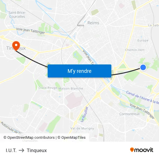 I.U.T. to Tinqueux map