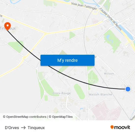 D'Orves to Tinqueux map