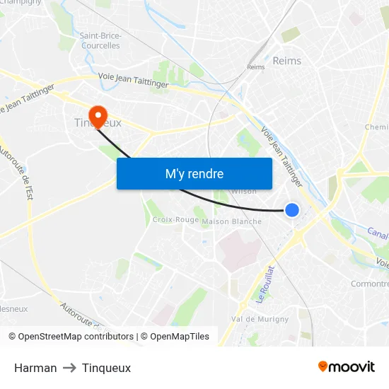 Harman to Tinqueux map