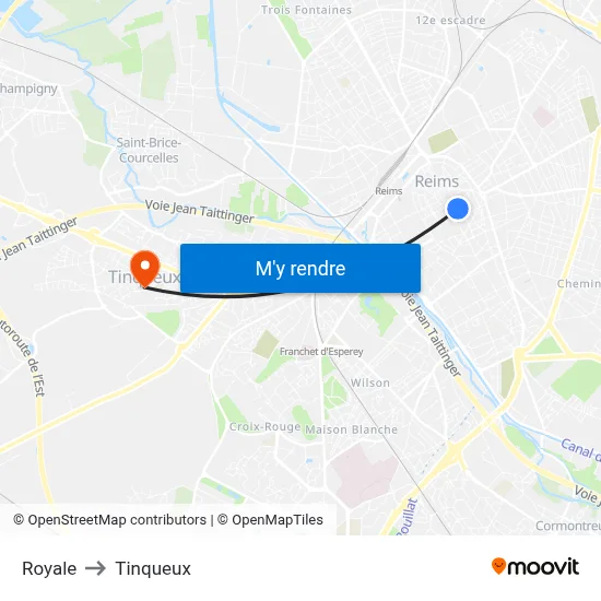 Royale to Tinqueux map