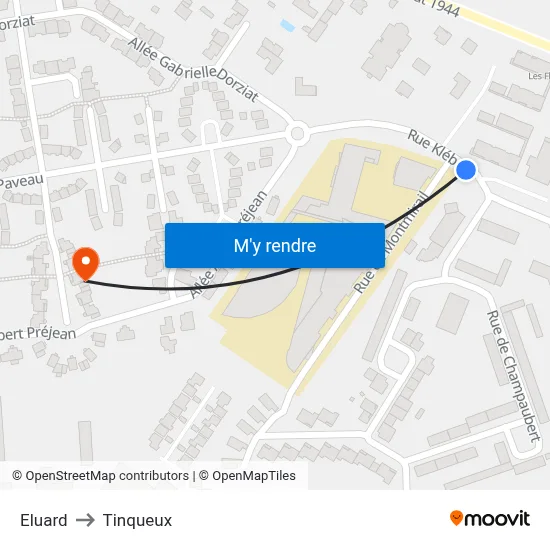 Eluard to Tinqueux map