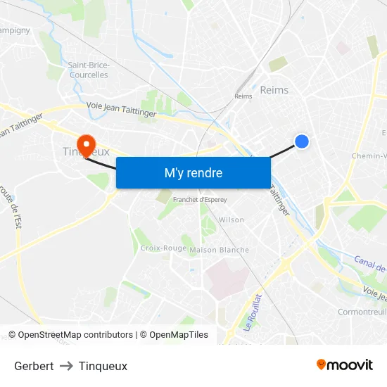 Gerbert to Tinqueux map