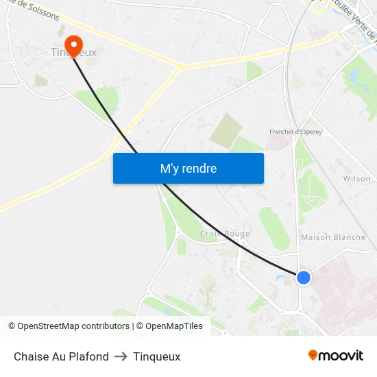 Chaise Au Plafond to Tinqueux map