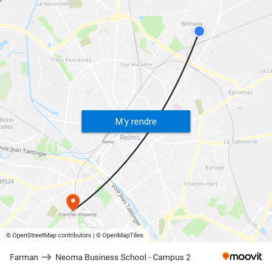 Farman to Neoma Business School - Campus 2 map