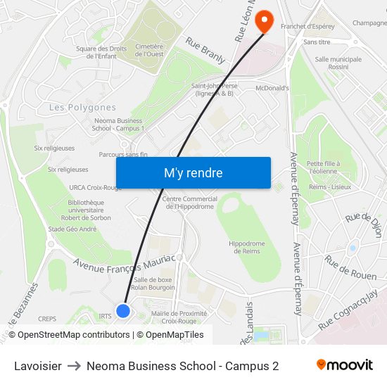 Lavoisier to Neoma Business School - Campus 2 map