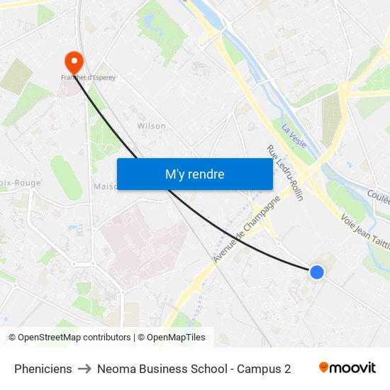 Pheniciens to Neoma Business School - Campus 2 map