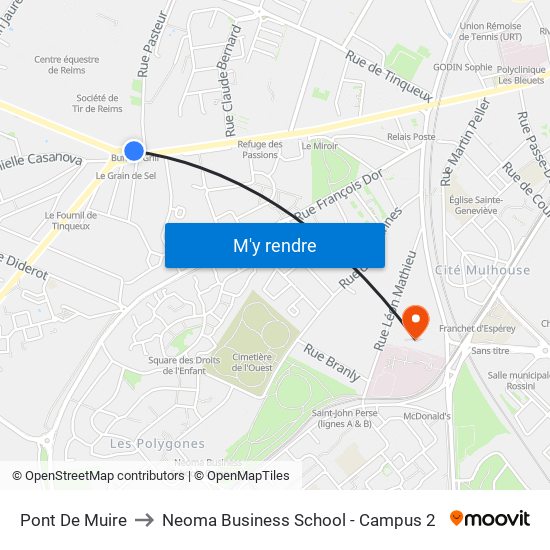 Pont De Muire to Neoma Business School - Campus 2 map