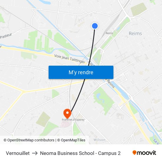 Vernouillet to Neoma Business School - Campus 2 map