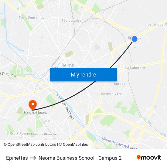 Epinettes to Neoma Business School - Campus 2 map