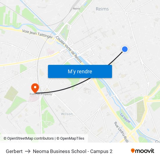 Gerbert to Neoma Business School - Campus 2 map