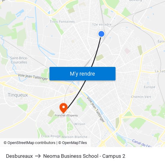 Desbureaux to Neoma Business School - Campus 2 map