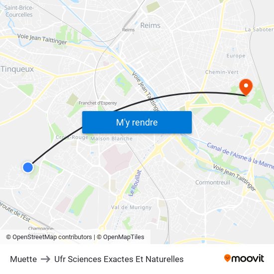 Muette to Ufr Sciences Exactes Et Naturelles map