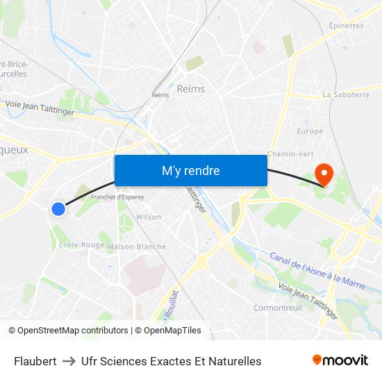 Flaubert to Ufr Sciences Exactes Et Naturelles map